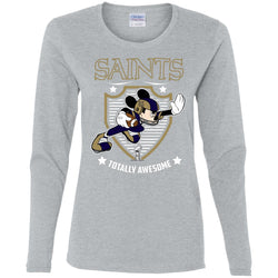 Nfl – New Orleans Saints Totally Awesome Mickey Mouse Super Bowl 2019 Football Women Long Sleeve Shirt