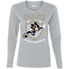 Nfl – New Orleans Saints Totally Awesome Mickey Mouse Super Bowl 2019 Football Women Long Sleeve Shirt Women Long Sleeve Shirt - parenttees