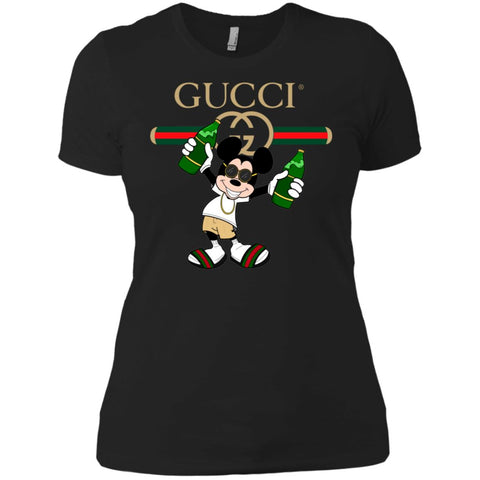 Gucci Mickey Mouse Top Trending T-shirt Women Cotton T-Shirt Black / X-Small Women Cotton T-Shirt - parenttees