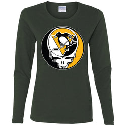 Pittsburgh Penguins Grateful Dead Steal Your Face Hockey Nhl Shirts Women Long Sleeve Shirt