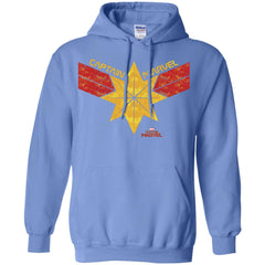 Captain Marvel Distressed Star Ribbon Logo Pullover Hoodie Sweatshirt Pullover Hoodie Sweatshirt - parenttees