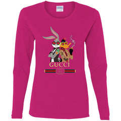 Gucci Trending T-shirt Rabbit And Donald T-shirt Women Long Sleeve Shirt Women Long Sleeve Shirt - parenttees