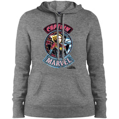 Captain Marvel Stitched Patched Portrait Women Hooded Sweatshirt Women Hooded Sweatshirt - parenttees