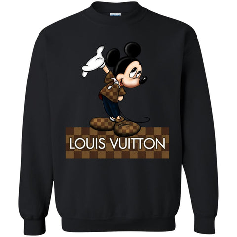 Louis Vuitton Mickey T-shirt Crewneck Pullover Sweatshirt Black / S Crewneck Pullover Sweatshirt - parenttees