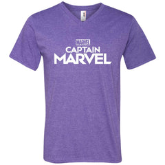 Marvel Captain Marvel Movie Logo White Men V-Neck T-Shirt Men V-Neck T-Shirt - parenttees