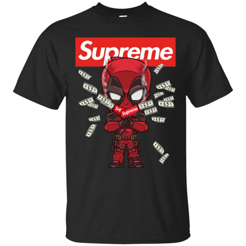 Supreme Deadpool Funny T-shirt Men Cotton T-Shirt Black / S Men Cotton T-Shirt - parenttees