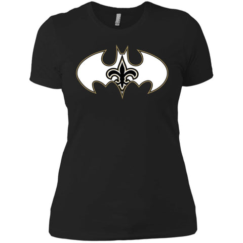 We Are The New Orleans Saints Batman Nfl Mashup Women Cotton T-Shirt Black / X-Small Women Cotton T-Shirt - parenttees