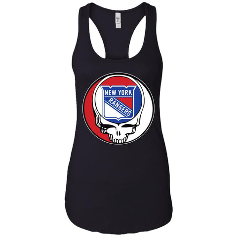 New York Rangers Grateful Dead Steal Your Face Hockey Nhl Shirts Women Tank Top Black / X-Small Women Tank Top - parenttees