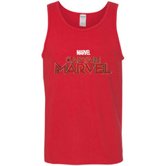 Marvel Captain Marvel Movie Logo Red Men Cotton Tank Men Cotton Tank - parenttees