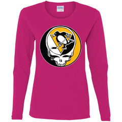 Pittsburgh Penguins Grateful Dead Steal Your Face Hockey Nhl Shirts Women Long Sleeve Shirt Women Long Sleeve Shirt - parenttees