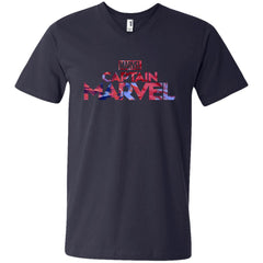 Captain Marvel Bold Tie Dye Movie Logo Men V-Neck T-Shirt Men V-Neck T-Shirt - parenttees