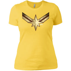 Captain Marvel Gleaming Chest Logo Women Cotton T-Shirt Women Cotton T-Shirt - parenttees