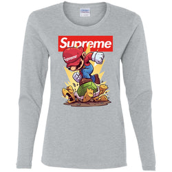 Supreme Mario Gaming T-shirt Women Long Sleeve Shirt