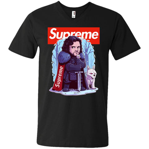 Supreme Game Of Thrones T-shirt Men V-Neck T-Shirt Black / S Men V-Neck T-Shirt - parenttees