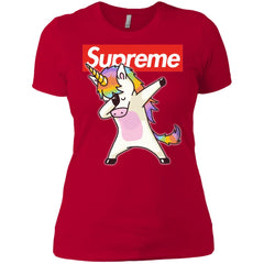 Supreme Unicorn T-shirt Dance Dabbing Unicorn Women Cotton T-Shirt Women Cotton T-Shirt - parenttees