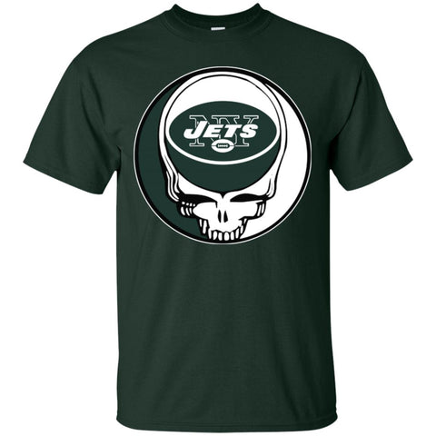 New York Jets Grateful Dead Steal Your Face Football Nfl Shirts Men Cotton T-Shirt Black / S Men Cotton T-Shirt - parenttees