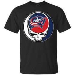 Columbus Blue Grateful Dead Steal Your Face Hockey Nhl Shirts Men Cotton T-Shirt