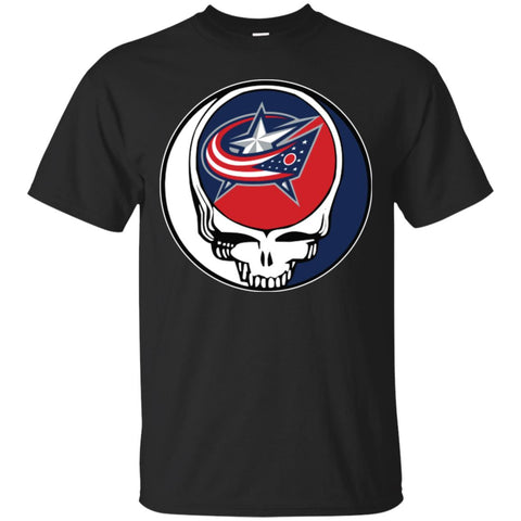 Columbus Blue Grateful Dead Steal Your Face Hockey Nhl Shirts Men Cotton T-Shirt Black / S Men Cotton T-Shirt - parenttees