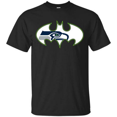 We Are The Seattle Seahawks Batman Nfl Mashup Men Cotton T-Shirt Black / S Men Cotton T-Shirt - parenttees