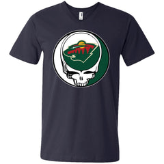 Minnesota Wild Grateful Dead Steal Your Face Hockey Nhl Shirts Men V-Neck T-Shirt Men V-Neck T-Shirt - parenttees