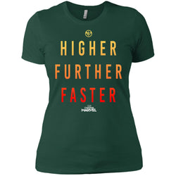 Marvel Captain Marvel Movie Higher Faster Women Cotton T-Shirt