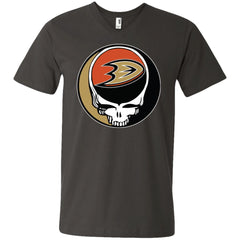 Anaheim Ducks Grateful Dead Steal Your Face Hockey Nhl Shirts Men V-Neck T-Shirt Men V-Neck T-Shirt - parenttees