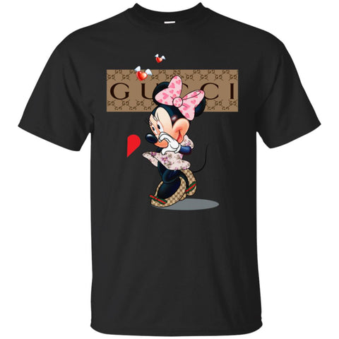 Couple Gucci Minnie Tshirt Valentine's Day Men Cotton T-Shirt Black / S Men Cotton T-Shirt - parenttees