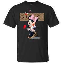 Couple Gucci Minnie Tshirt Valentine's Day Men Cotton T-Shirt Men Cotton T-Shirt - parenttees