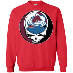 Colorado Avalanche Grateful Dead Steal Your Face Hockey Nhl Shirts Crewneck Pullover Sweatshirt Crewneck Pullover Sweatshirt - parenttees