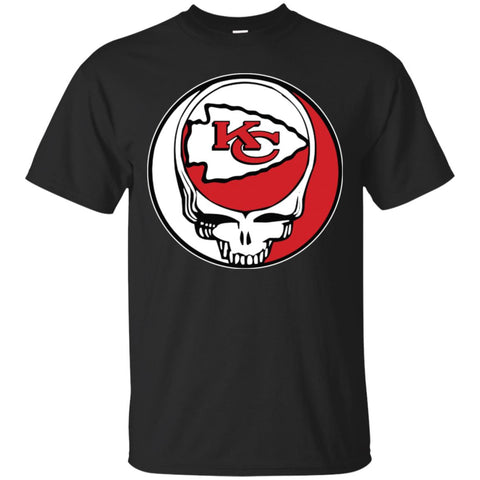 Kansas City Chiefs Grateful Dead Steal Your Face Football Nfl Shirts Men Cotton T-Shirt Black / S Men Cotton T-Shirt - parenttees