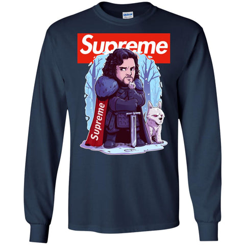 Supreme Game Of Thrones T-shirt Men Long Sleeve Shirt Black / S Men Long Sleeve Shirt - parenttees