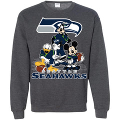 Mickey Mouse Seattle Seahawks American Football Nfl Sports Shirt Crewneck Pullover Sweatshirt Crewneck Pullover Sweatshirt - parenttees