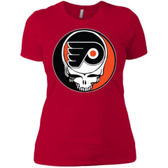 Philadelphia Flyers Grateful Dead Steal Your Face Hockey Nhl Shirts Women Cotton T-Shirt Women Cotton T-Shirt - parenttees