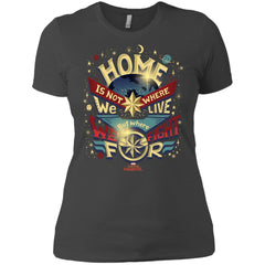 Captain Marvel Home Is What We Fight For Women Cotton T-Shirt Women Cotton T-Shirt - parenttees