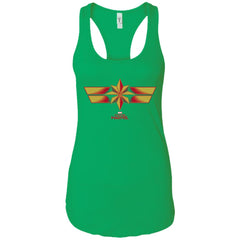 Marvel Captain Marvel Retro Red Yellow Logo Women Tank Top Women Tank Top - parenttees