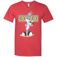 Gucci Rabbit Smoking Funny T-shirt Men V-Neck T-Shirt Men V-Neck T-Shirt - parenttees