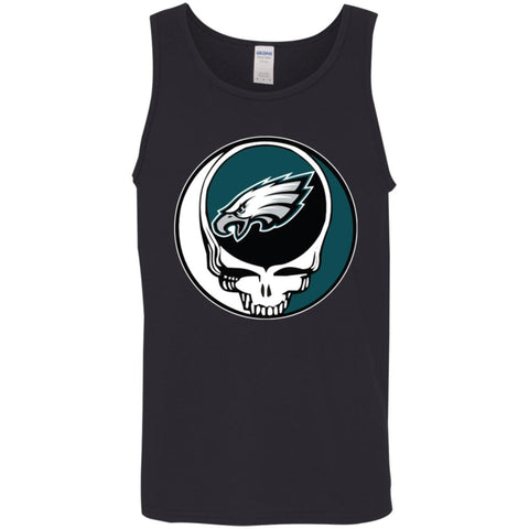 Philadelphia Eagles Grateful Dead Steal Your Face Football Nfl Shirts Men Cotton Tank Black / X-Small Men Cotton Tank - parenttees