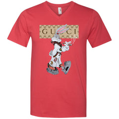 Gucci Rabbit Smoking Tshirt Men V-Neck T-Shirt Men V-Neck T-Shirt - parenttees