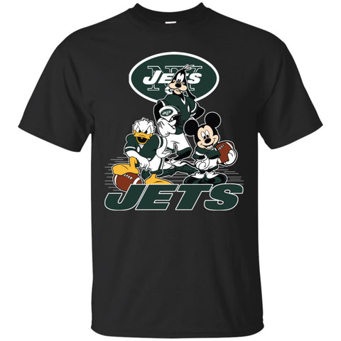 Mickey Mouse New York Jets American Football Nfl Sports Shirt Men Cotton T-Shirt Black / S Men Cotton T-Shirt - parenttees