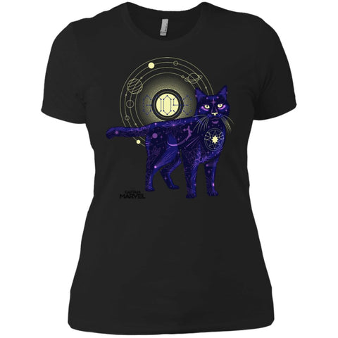 Captain Marvel Movie Goose Geometric Galaxy Women Cotton T-Shirt Black / X-Small Women Cotton T-Shirt - parenttees