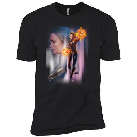 Captain Marvel Flying Space Portrait Men Short Sleeve T-Shirt Black / X-Small Men Short Sleeve T-Shirt - parenttees