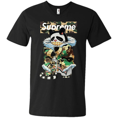 Supreme Panda Kung Fu T-shirt Men V-Neck T-Shirt Black / S Men V-Neck T-Shirt - parenttees