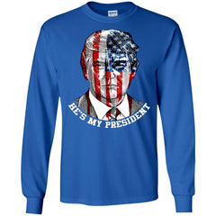 Donald Trump American Flag T-shirt Men Long Sleeve Shirt Men Long Sleeve Shirt - parenttees