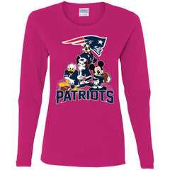 Mickey Mouse New England Patriots American Football Nfl Sports Shirt Women Long Sleeve Shirt Women Long Sleeve Shirt - parenttees