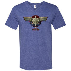 Marvel Captain Marvel Movie Chest Symbol Men V-Neck T-Shirt Men V-Neck T-Shirt - parenttees