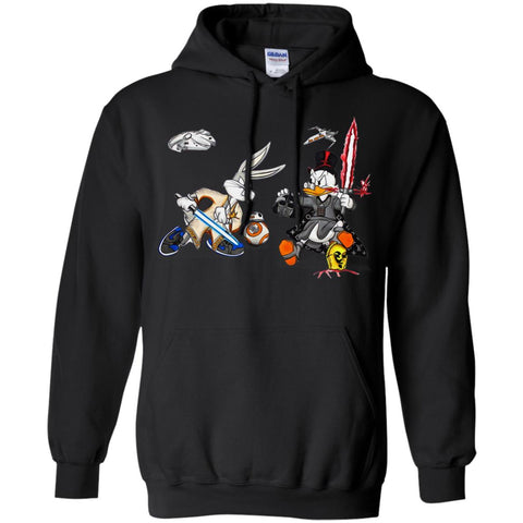 Star Wars T-shirts Rabbit Vs Duck Donald Funny Pullover Hoodie Sweatshirt Black / S Pullover Hoodie Sweatshirt - parenttees