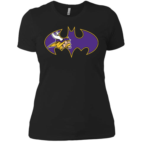 We Are The Minnesota Vikings Batman Nfl Mashup Women Cotton T-Shirt Black / X-Small Women Cotton T-Shirt - parenttees