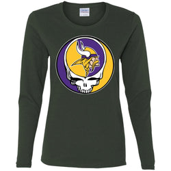 Minnesota Vikings Grateful Dead Steal Your Face Football Nfl Shirts Women Long Sleeve Shirt