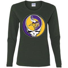 Minnesota Vikings Grateful Dead Steal Your Face Football Nfl Shirts Women Long Sleeve Shirt Women Long Sleeve Shirt - parenttees