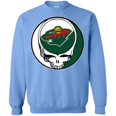 Minnesota Wild Grateful Dead Steal Your Face Hockey Nhl Shirts Crewneck Pullover Sweatshirt Crewneck Pullover Sweatshirt - parenttees